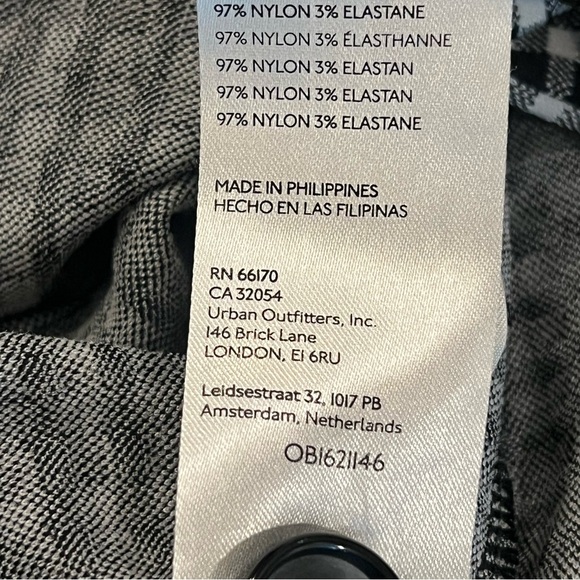 Maeve Anthropologie Black/White Gingham High-Rise Legging/Pant Stretch Nylon 4 - Picture 12 of 16